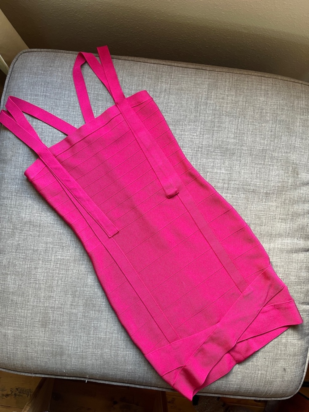 Bebe Y2K Miami Club Bandage Dress Pink Magenta Fitted Zip Sleeveless Mini Dress